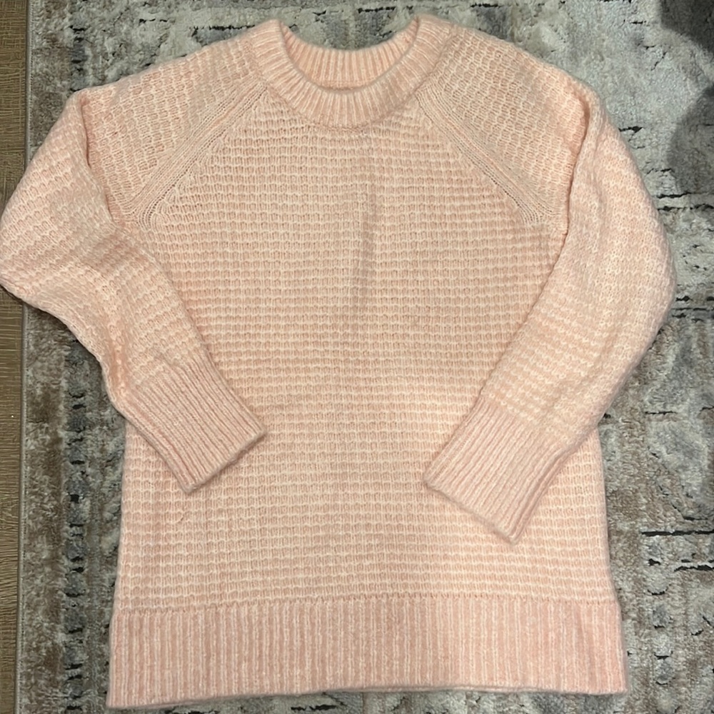 Ann Taylor Lou & Grey Soft Pink Waffle Sweater XS NWT